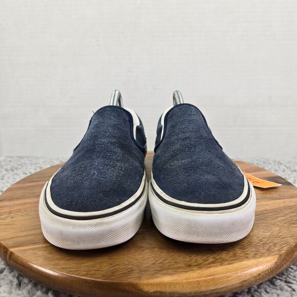 Vans Classic Slip On Deboss OTW Navy Suede Leather Casual Daily Sneaker Mens 8.5 - Picture 4 of 12